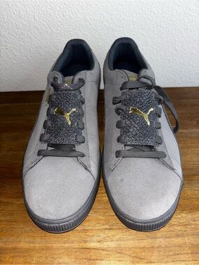 Puma Men’s Gray Suede Casual Sneakers new 10.5